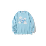 Man Fall Outfits Letter Foam Printed Crew Neck Sweatshirt Men and Women Autumn Loose Long Sleeve T-shirt