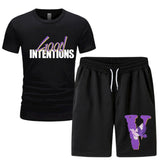 Vlone T Shirts & Shorts 2 Piece Set Short Sleeve T-Shirt Sports Summer