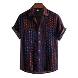 Camp Collar Shirt Striped Top