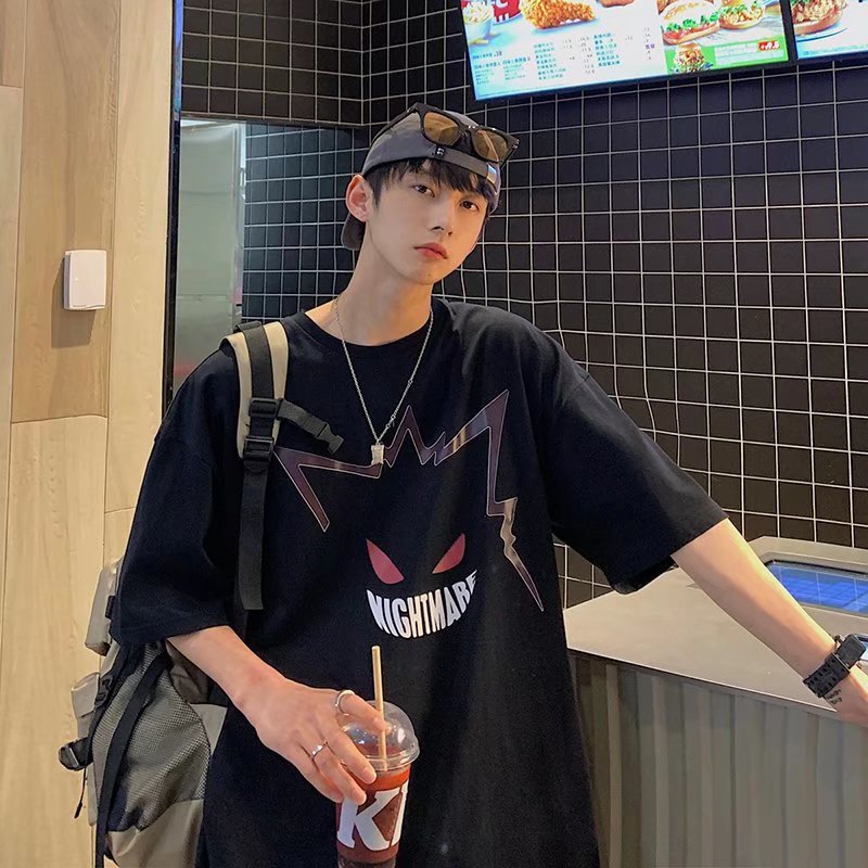 Men T-Shirts Loose Half-Length Sleeve Versatile