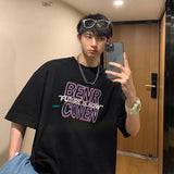 Men T-Shirts Loose Half-Length Sleeves All-Matching