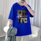 Men T-Shirts Printed Half Sleeve Loose round Neck