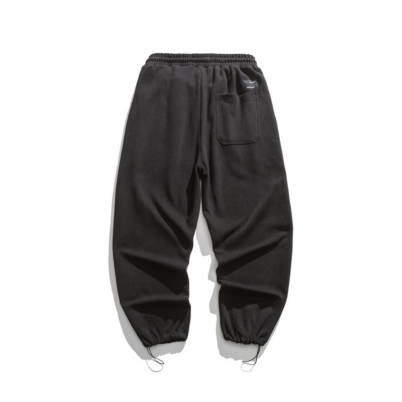 Man Fall Outfis Autumn Vintage Paisley Stitching Sports Pants Men Loose Street Ankle Banded Pants