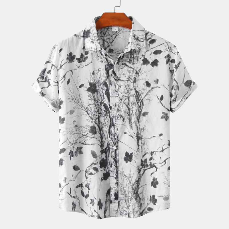 Camp Collar Shirt Floral Beach Shirt Short Sleeve