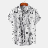 Camp Collar Shirt Floral Beach Shirt Short Sleeve