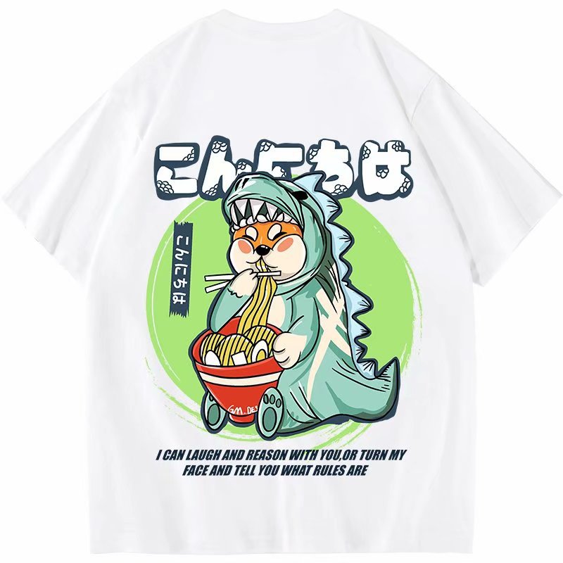 Men T-Shirts Loose Half Sleeve Print