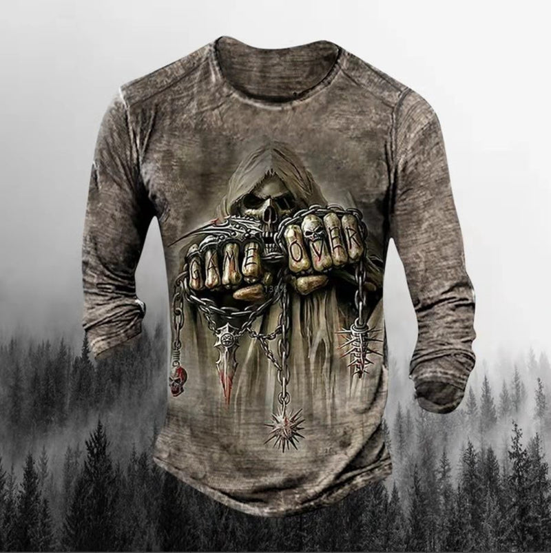 Skull Apparel Long Sleeve round Neck Printed Skull