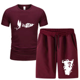 Vlone T Shirts & Shorts 2 Piece Set Men'S Summer Sports Fitness Casual Shorts Suit