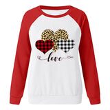 Valentine's Day T Shirts Couples Printed Loose Pullover round Neck Women's Long Sleeve T-shirt