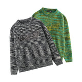Men Sweater Letter Embroidery Vintage Sweater Men's Pullover