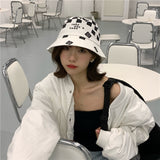Women Bucket Hat Chessboard Bucket Hat