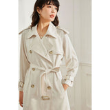 Gloria Vanderbilt Twill Straight Loose Trench Coat