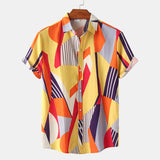 Camp Collar Shirt Short-Sleeved Shirt Floral Ethnic Style
