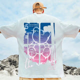 Men T-Shirts Loose Half Sleeve Bear Print