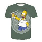 The Simpsons T Shirts Anime Round Neck Print