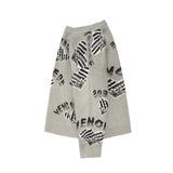Men Sweater Heart Letter Brocade Sweater Men's Fashion Brand Loose Long Sleeve Top Sweater