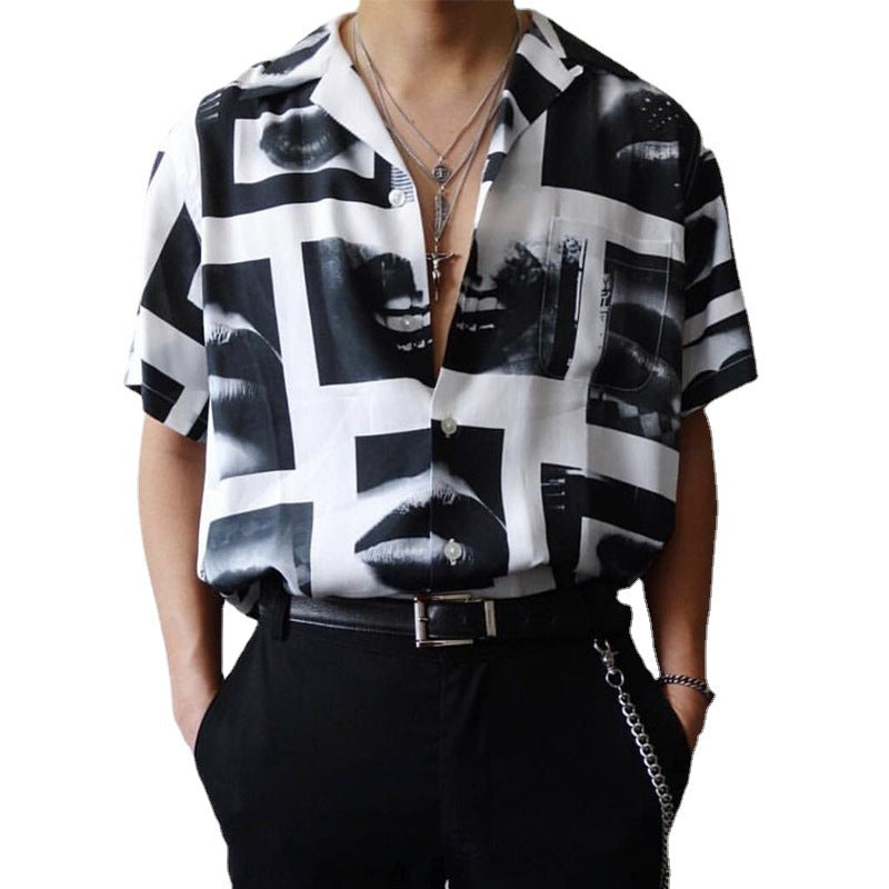 Rave Outfits Mens T Shirt Men Solid Color Shirt