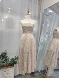 Kendall Jenner Wedding Guest Dress Embroidery Floral Cross Strap Style Small Floral
