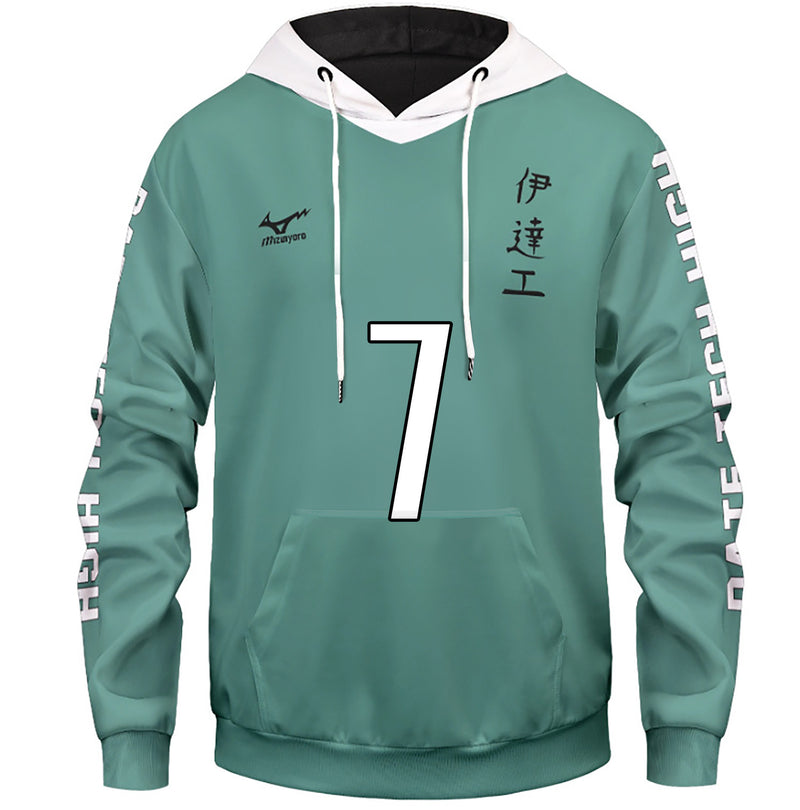 Adolescence Sweatshirt Anime Volleyball Junior Digital Sweater