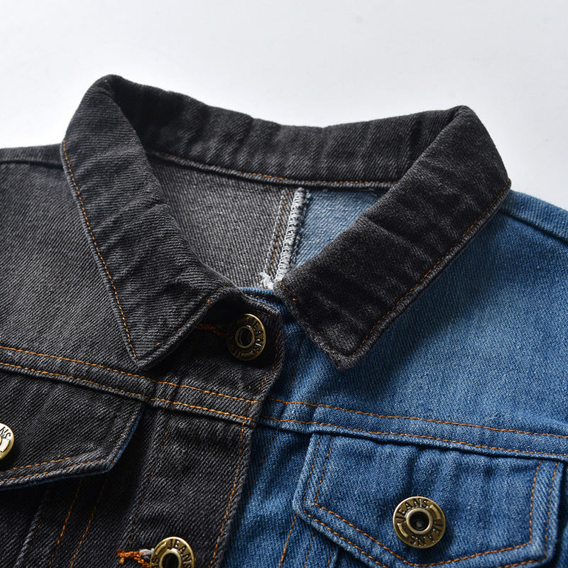 Children Jean Jackets Spring Color Matching Fashion Denim Jacket Casual Children's Clothing