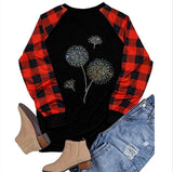 Valentine's Day T Shirt Printed Valentine's Day Long Sleeve T-shirt Red and Black Clothes