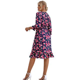 Kendall Jenner Wedding Guest Dress Versatile Casual Printed V-neck Sexy Dress