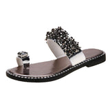 Women Open Toe Sandals Flats Summer Fashion Slippers Flat Flip Toe Cool Women's Slippers