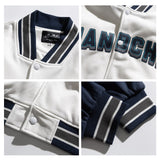 Man Fall Outfis Retro Patchwork Baseball Uniform Jacket Loose Hip Hop Embroidered Casual Jacket