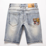 Men Jorts Vintage Embroidery Loose Bermuda Shorts