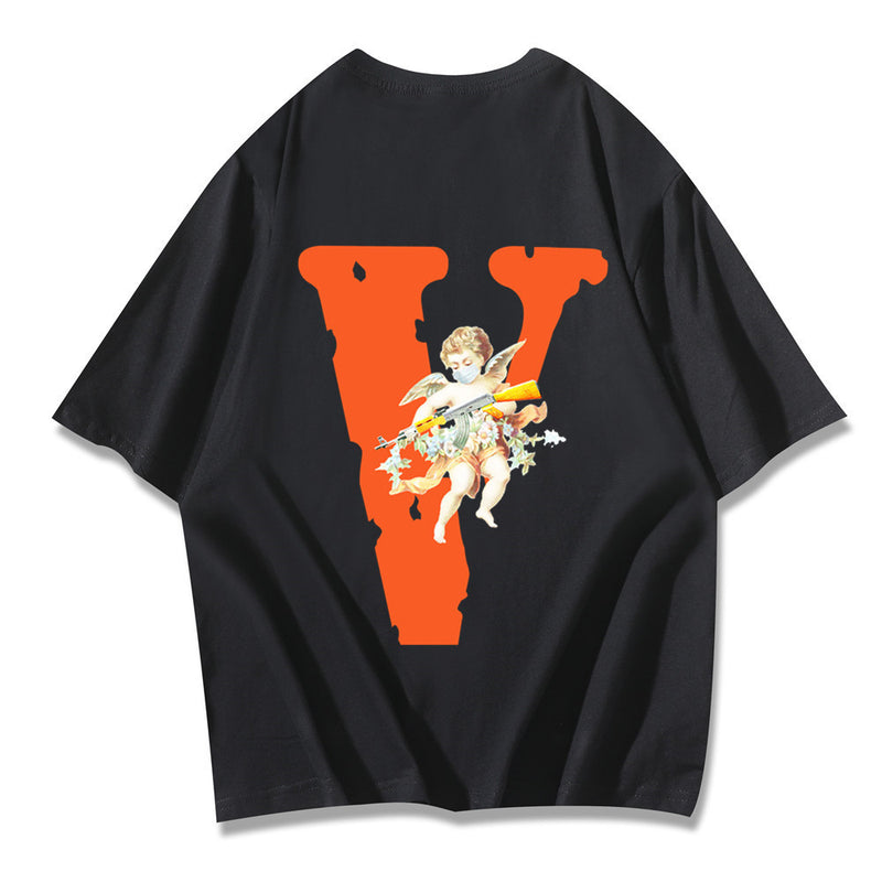Vlone T Shirts Pikachu Casual Loose Printed Short Sleeve T-Shirt
