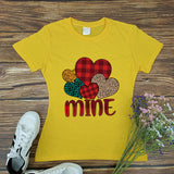 Valentine's Day T Shirts Couples Wish Printed Women's Short-Sleeved T-shirt