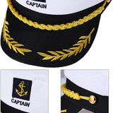Captains Hat Military Cap White Summer Retro Flat Top