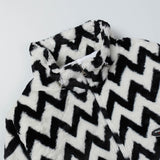 Cardigan Baseball Jacket Corrugated Imitation Rabbit Fur Loose Stand Collar Coat