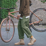 Men's Pants Retro Loose Straight Casual Trousers