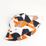 Bucket Hat Fishing Cap Cotton Print Fisherman Hat Geometric Bucket Hat Boy and Girl Sunshade Hat