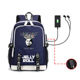 Jelly Roll Bag 2D Printed Backpack Large Capacity USB Headset Backpack
