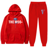 Vlone Hoodie & Pants 2 Piece Printed Men'S And Women'S Loose Hooded Sweater