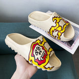 Mens Slide Men'S Sandals Slippers Graffiti Sandals Beach Shoes Sesame Street