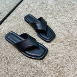 Women Open Toe Sandals Flats Summer Flip-Flops Flat Heel Beach Slippers