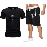 Vlone T Shirts & Shorts 2 Piece Set Rose Large V Printed Men'S And Women'S Loose Short-Sleeved T-Shirt