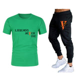 Vlone T Shirts & Pants 2 Piece Set T-Shirt Men'S Suit Printed Sports