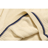 Men Sweater Deer Head Embroidered Knitted Sweater Men's Loose round Neck Sweater