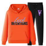Vlone Hoodie & Pants 2 Piece Set Casual Loose Hoodie Sweatshirt