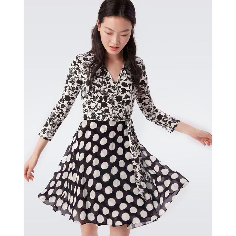 Gloria Vanderbilt Printed 3/4 Sleeves One-Piece Dress