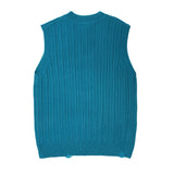 Men Sweater Vest Men's Loose V-neck Sweater Vest Coat