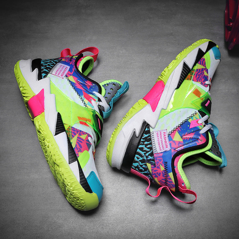 Men Basketball Shoeses Summer Men Basketball Shoeses Men's High-Top Breathable, Non-Slip, Wear-Resistant