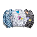 Crew Neck Sweatshirts for Men Men's Autumn Cartoon Full Printed round Neck Sweater Loose Casual