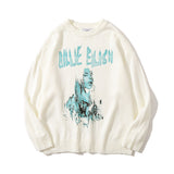 Men Sweater Character Printed Sweater Men's Loose Sweater Autumn
