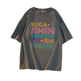 BTS Proof T Shirt Short Sleeve Korean T-shirt Bullet-Proof Youth League Member Name Peripheral Support Song-Promotion Costume Same Style Short-Sleeved T-shirt