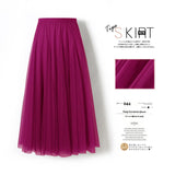 MIDI Mauve Skirt Long Skirt Large Swing Skirt Slimming A- line Skirt Cover Purple Gauze Skirt